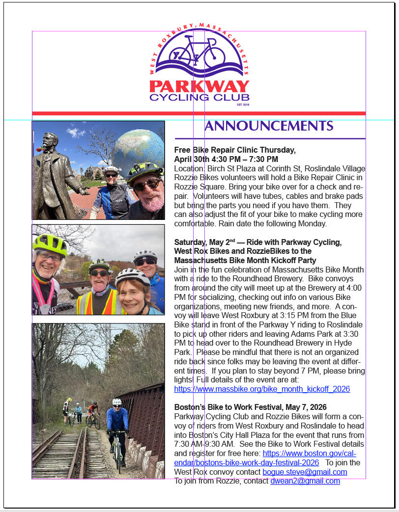 Parkway Cycling Club Parkway Cycling Club, West Roxbury, Massachusetts